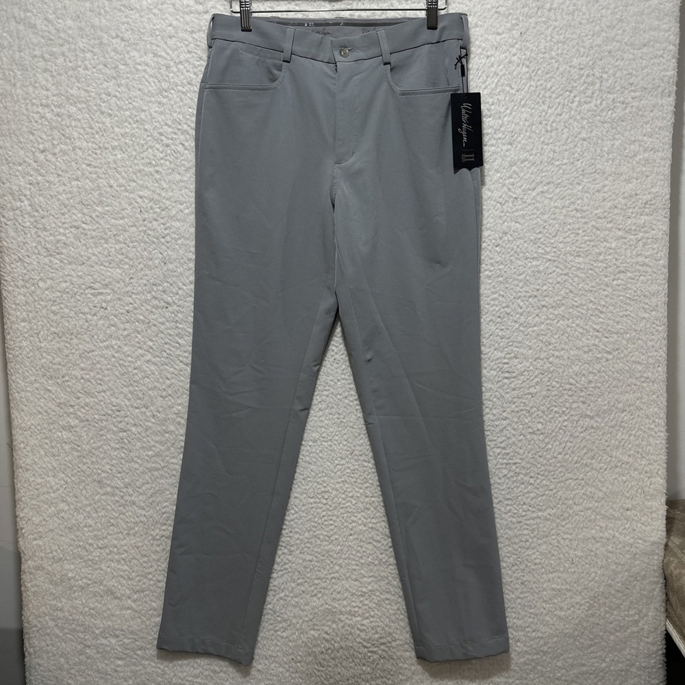 Walter Hagen Men's Golf Pants 32x32 Perfect 11 Gray Slim Fit Gripper Waist Band